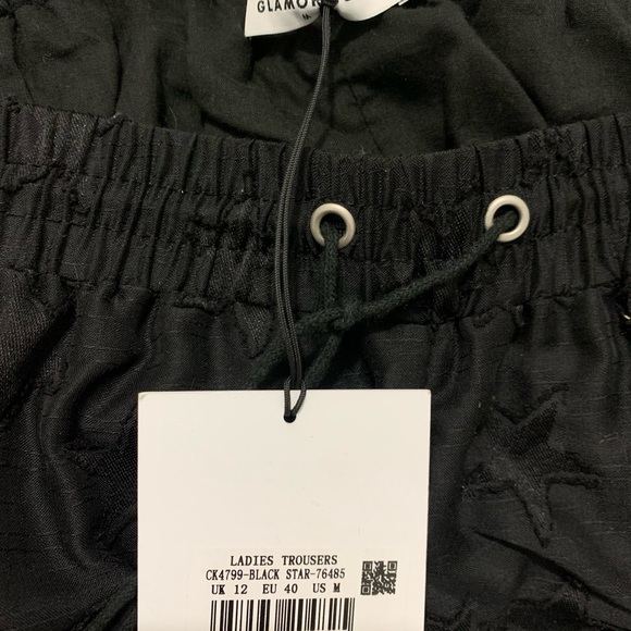 Glamorous Black Wide Leg Pant Size M - Picture 2 of 2